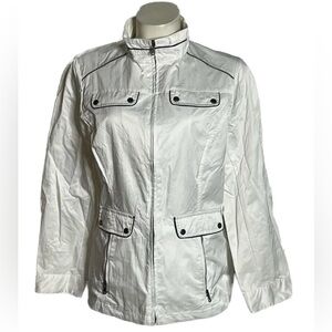 💨Chico's Zenergy White Lightweight Zip Up Jacket with Pockets. Size 1, M